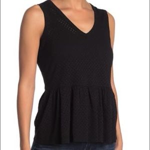 Nanette Lapore Eyelet Sleeveless V-neck Top